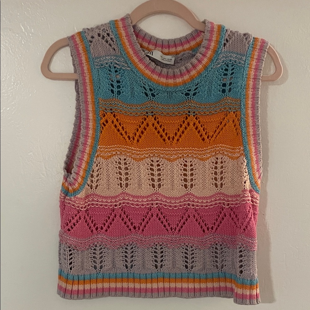 ZARA Colorful Knit Sleeveless Top